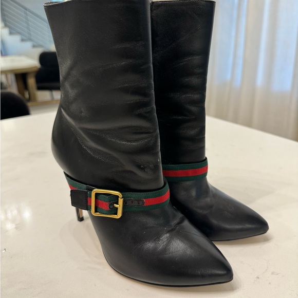 gucci nappa black leather boots sylvie size 37 - Picture 5 of 9